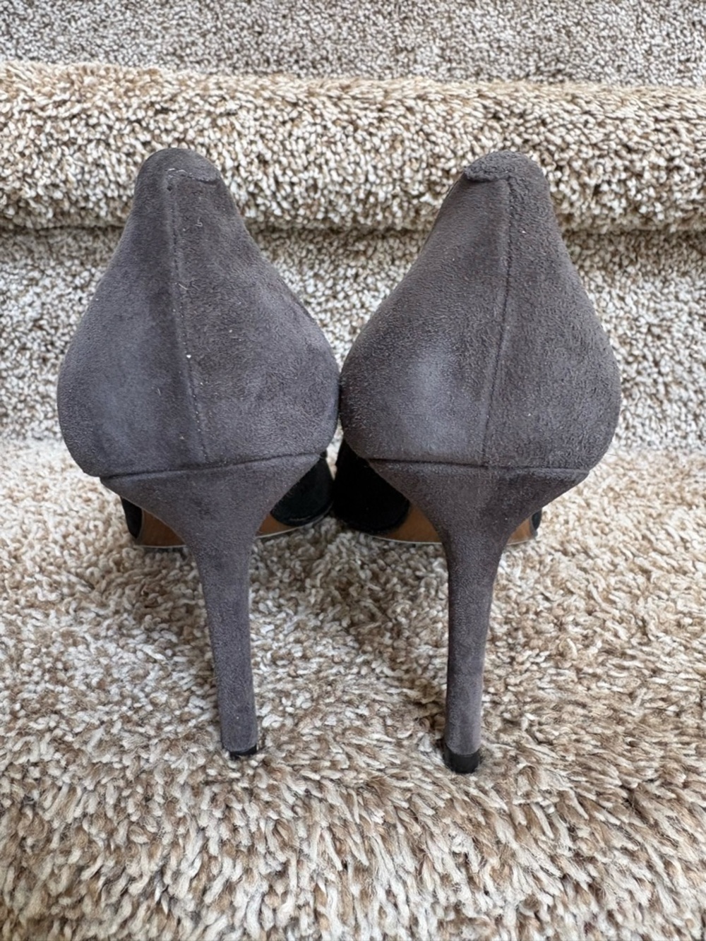 Christian Dior Women's Two-Tone Suede Pointed-Toe Mary Jane Pumps - Black & Gray - Picture 6 of 13
